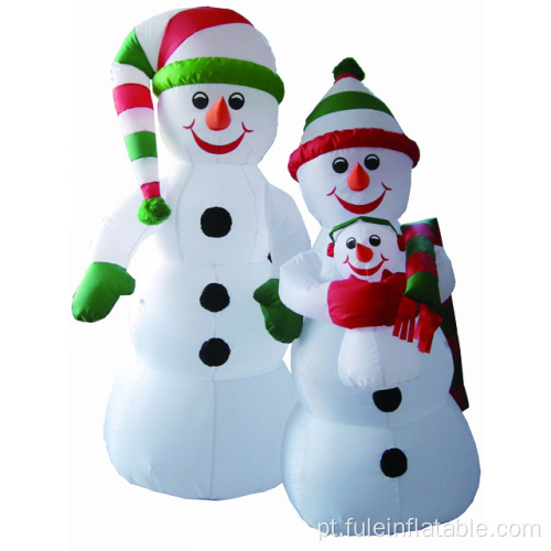 Família de boneco de neve inflável de férias para decoração de Natal